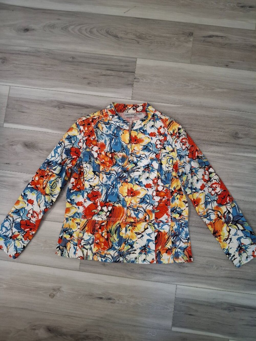 Chico's floral jacket size 2